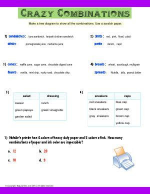  combinations organized list third grade math worksheets biglearners