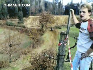 guys bike breaks in half when he tries to jump a mound of dirt
