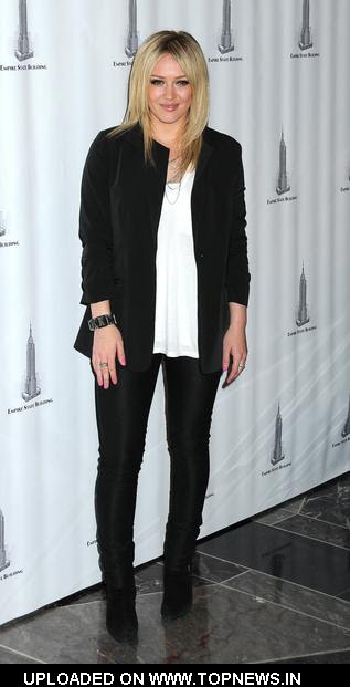 Hilary Duff at Lights Empire State Building in Honor of 24th Annual AIDS 