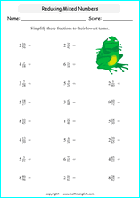 Simplify basic fractions to their lowest term grade 3 math fraction ...