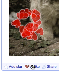 Hearts when like-ing an item