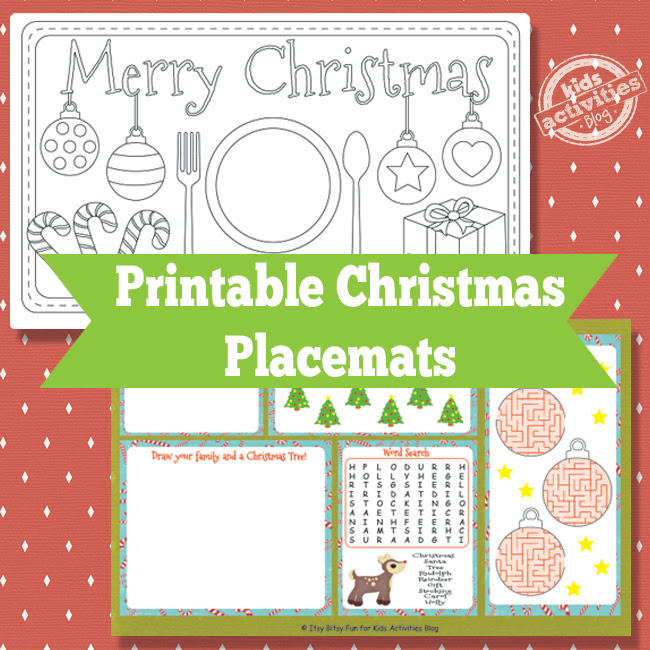 Printable Christmas Placemats {Free Kids Printable}