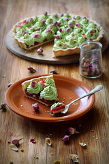 Wild Strawberry & Pistachio Tart