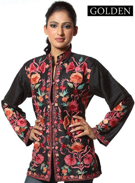 embroidered kashmiri sherwani long jacket coat pashmina