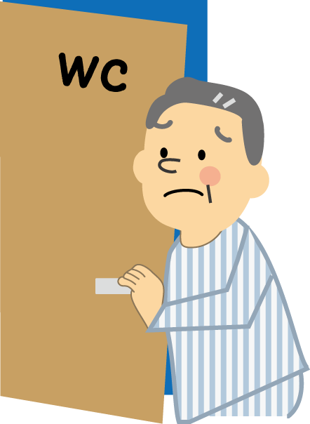 人物 不眠 夜トイレに起きる トイレが近い 無料イラスト