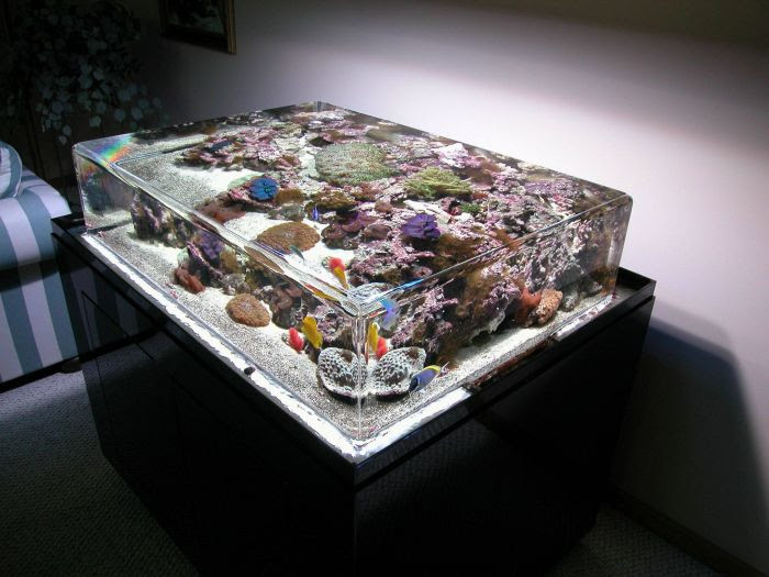 Aquarium Table - 1Funny.com If some time ago was a innovative table now already starting to become common for aquariums lovers.