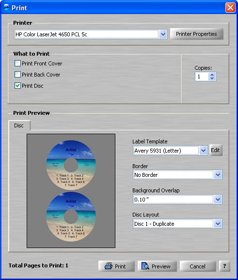 Printing Avery Labels with the Hewlett Packard 4650 Printer