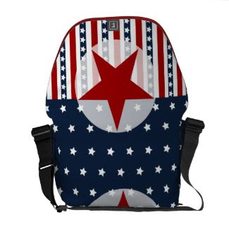 Patriotic Stars and Stripes American Flag Design Courier Bags