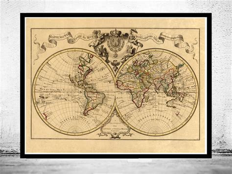 world map  vintage map vintage maps  prints