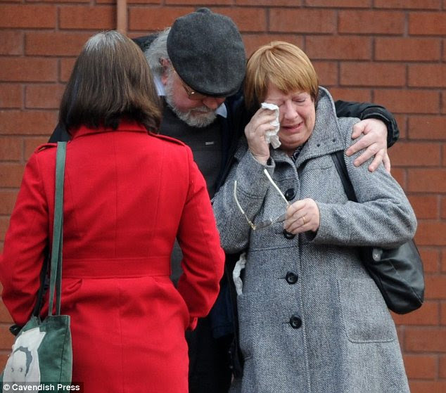 Distraught: Miss Whiteley's mother Claire cries outside the inquest into her daughter's death