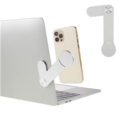 Aluminium Alloy Magnetic Phone Holder Stand Laptop Side Mount Computer Monitor Expansion Bracket - Silver