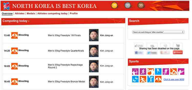 Olympic Wrestler Kim Jong Un