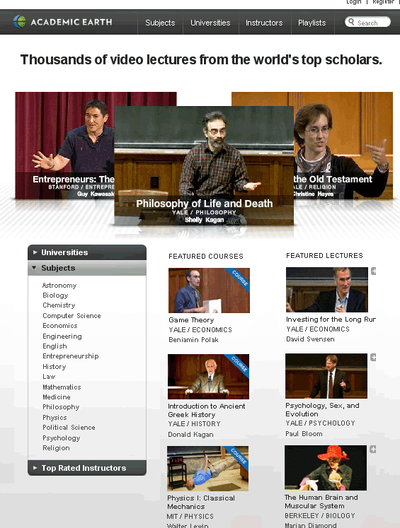 university lectures online