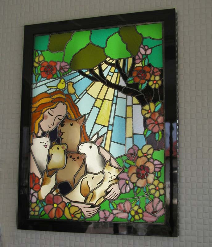 ステンドグラス作品集syzkworks 12 ユウ動物病院