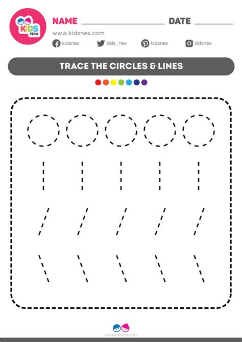 The first step in writing is learning to trace lines and curves. tracing circles and lines free printable kids nex in 2021 lines