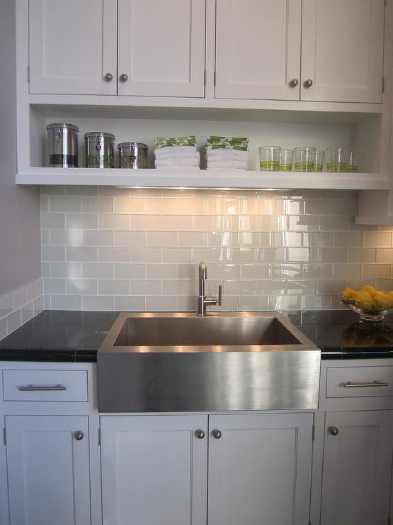 Gray Subway Tile - Transitional - kitchen