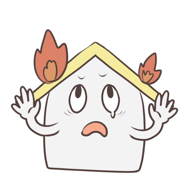 燃える家のイラスト かわいいフリー素材が無料のイラストレイン