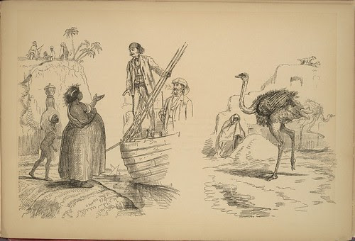 On the Nile - Under the Awning - beggar, ostrich etc
