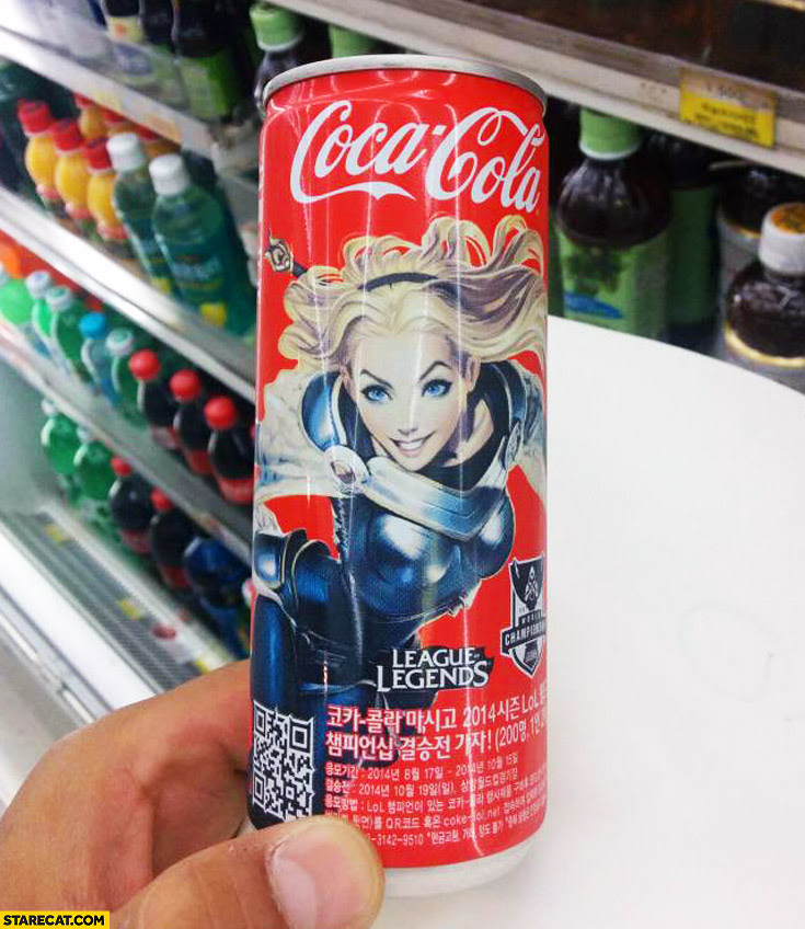 League of legends Coke Coca-Cola Korea Seoul | StareCat.com