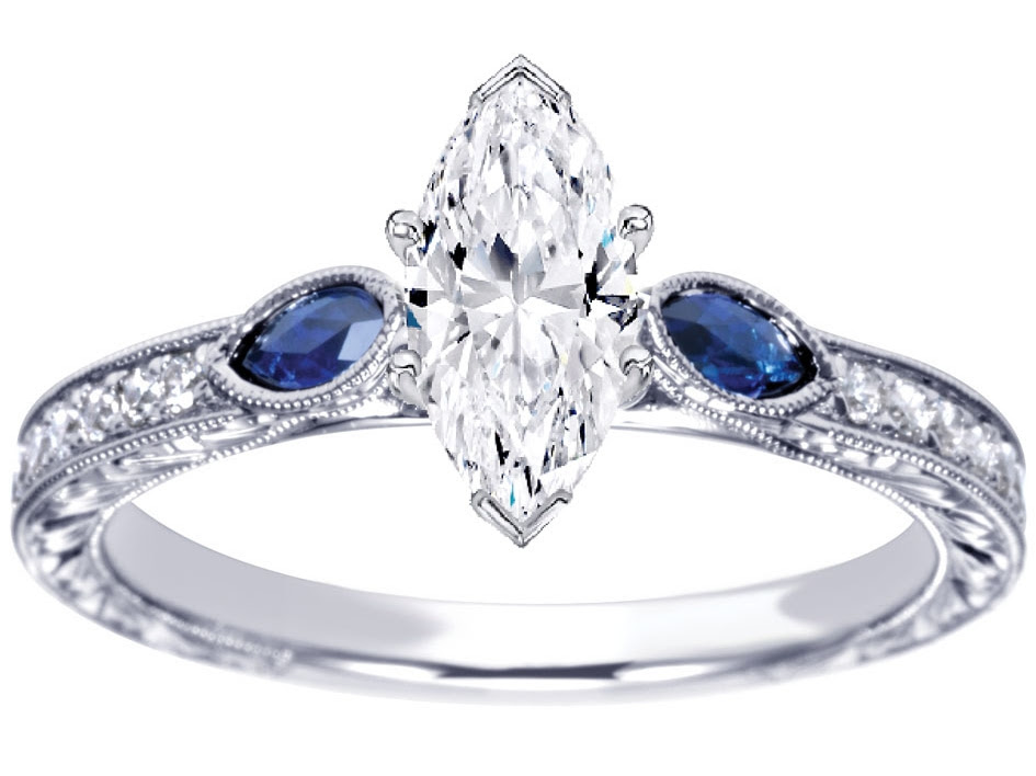 Engagement rings with blue stones