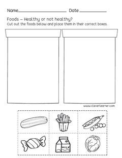Preschool Science Worksheets On Healthy Foods