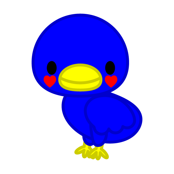 ソフトタッチでかわいい幸運の青い鳥の無料イラスト 商用フリー オイデ43