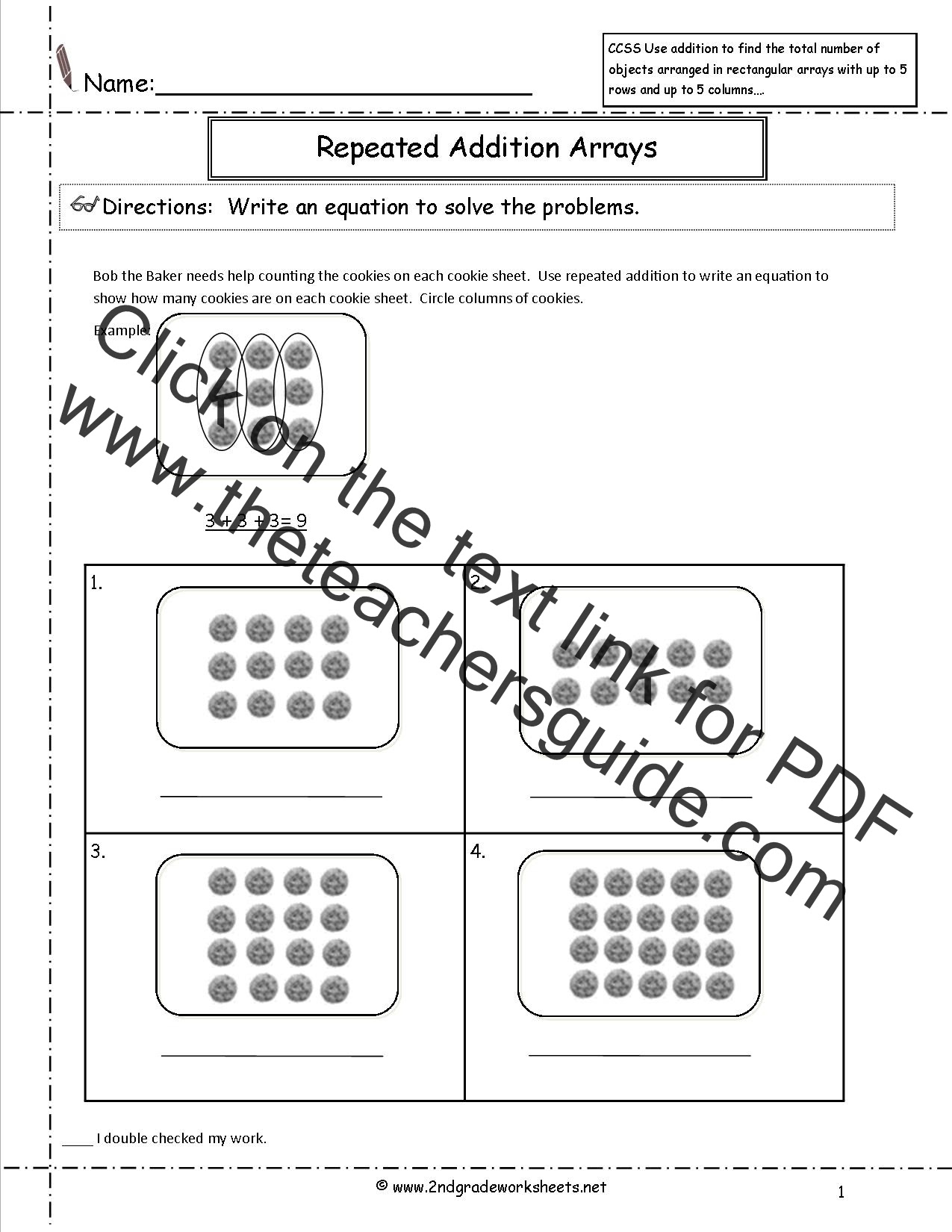 2nd Grade Math Common Core State Standards Worksheets