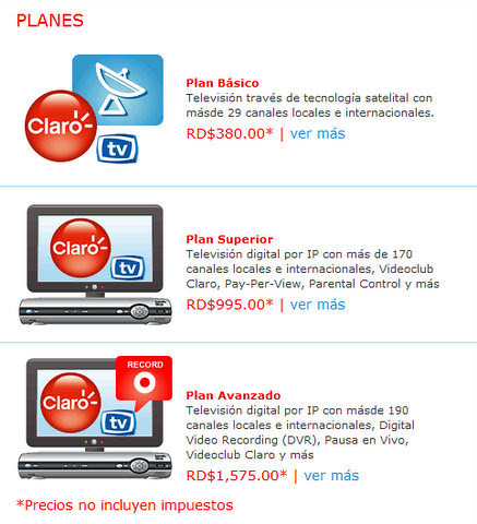 claro TV Precios
