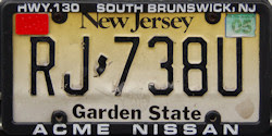New Jersey GDL Decals on License Plates