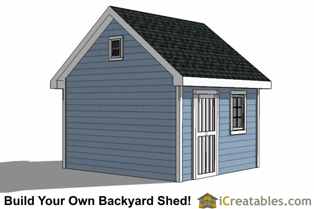 12x12 Traditional Victorian Backyard Shed Plans 