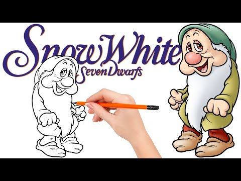 How to draw - Sleepy is perpetually drowsy and weary - Snow White and The Seven Dwarfs