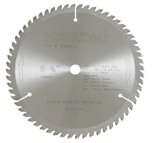 Hitachi 998864 8-1/2-Inch 60 Tooth Non-Ferrous Metal Cutting Saw Blade with 5/8-Inch Arbor