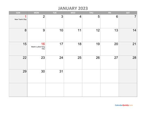  monthly calendar 2023 with holidays calendar quickly