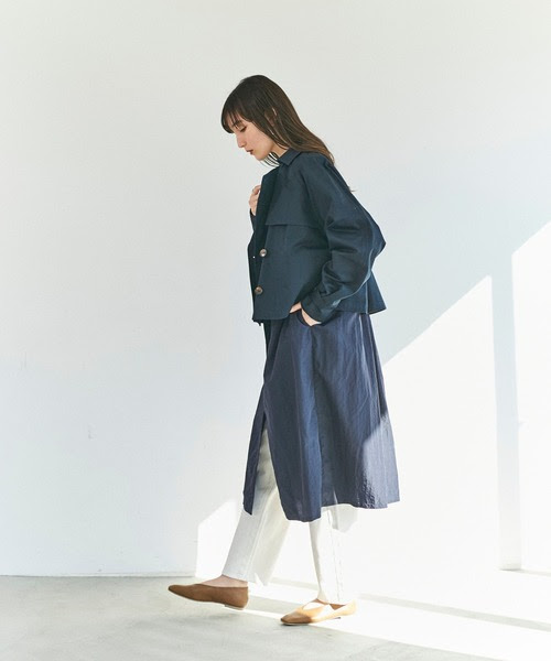 ショートトレンチレイヤードコート トレンチコート By Renorm A T リノームバイエーティー のファッション By Renorm