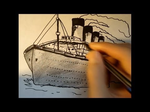 How to draw the rms titanic step by step? (with pictures, videos