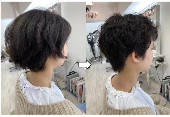 くせ毛カット ロング 前下がりボブ