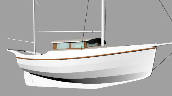 Bear Bay 23â Lapstrake plywood trailerable motorsailer 