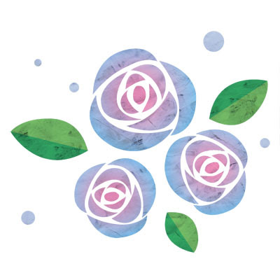 おしゃれなイラストが無料 イラストカップillustcup ばら 水色