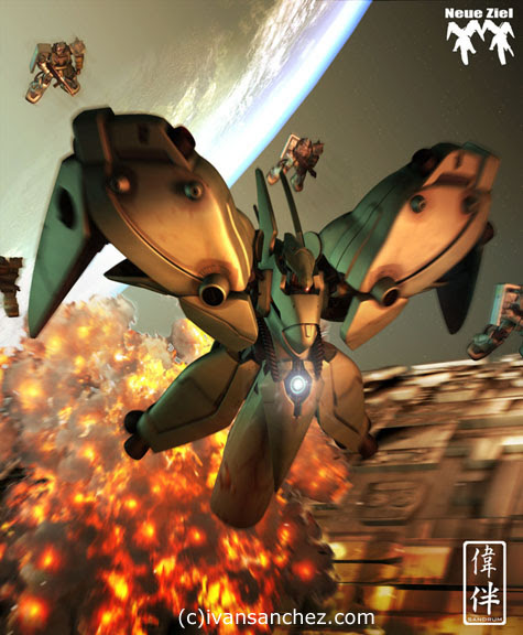 CG Neue Ziel mesh Gundam 3D lightwave sandrum