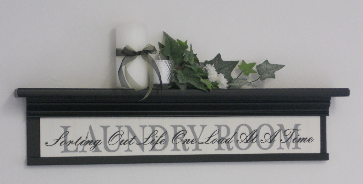 Laundry Room Wall Decor Art 30 Shelf Black with by NelsonsGifts