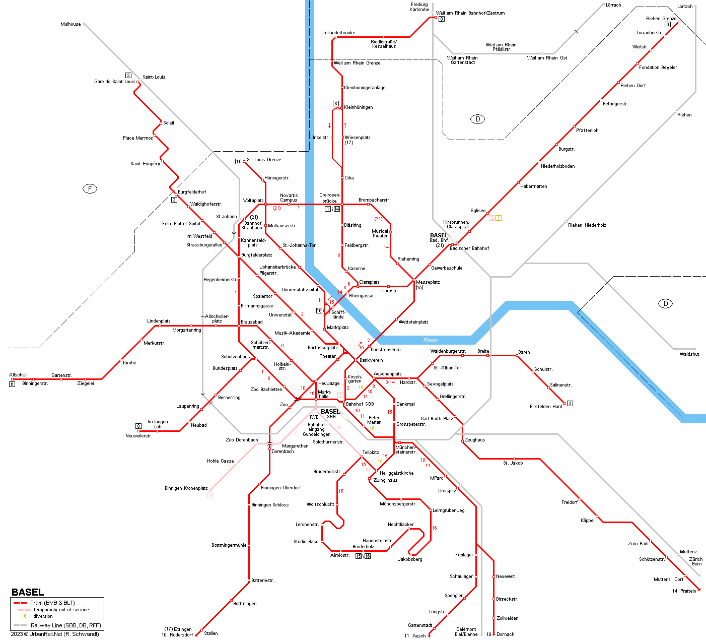 Basel Tram Map 2022