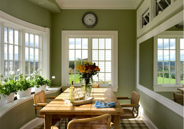 15 Pretty Green Accentuated Dining Room Designs | Home Design Lover