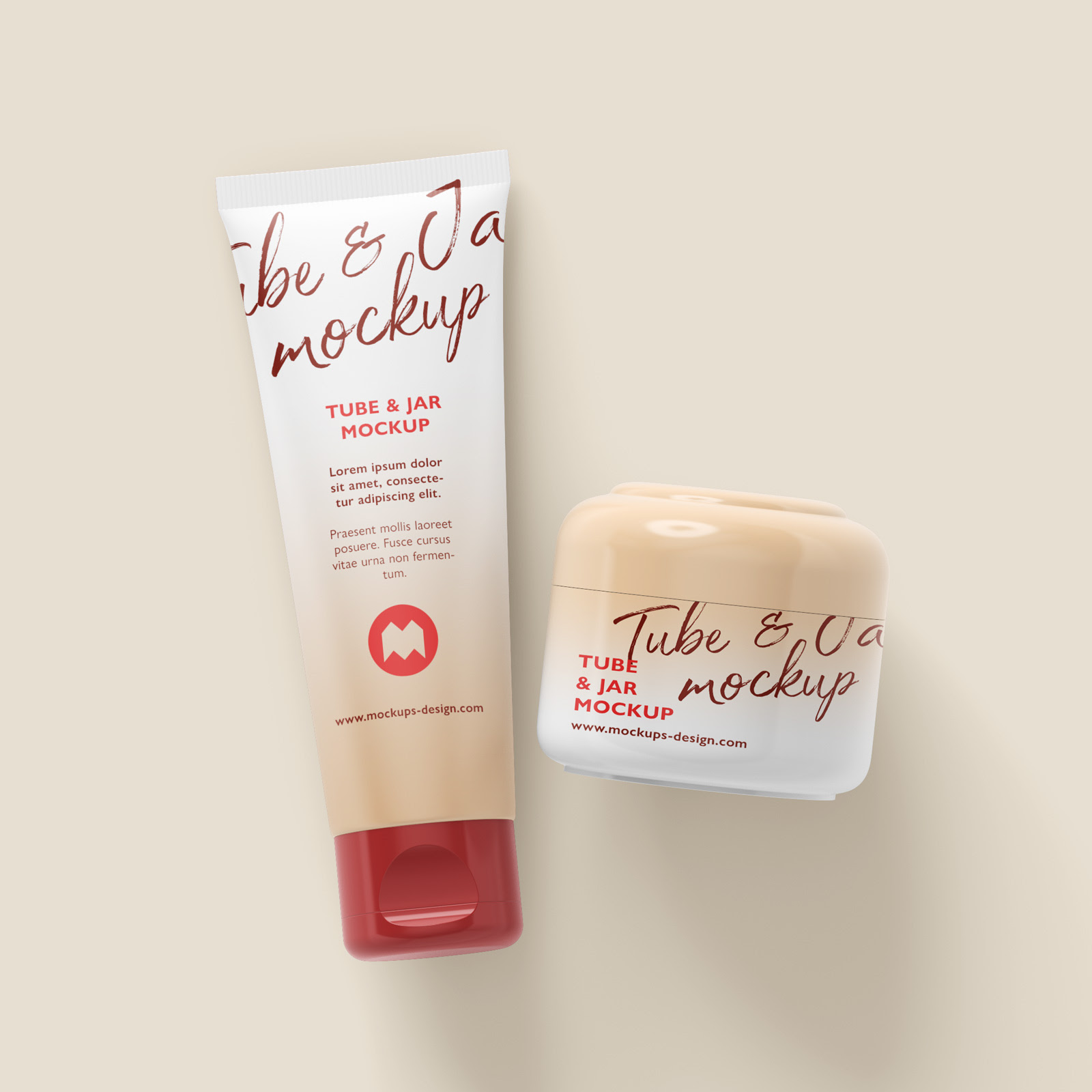 Download Free Cosmetic Cream Tube & Jar Container Packaging Mockup ...