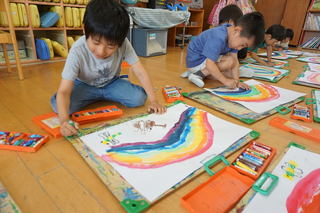 楽しい絵が描けました！ – 安田幼稚園安東園舎