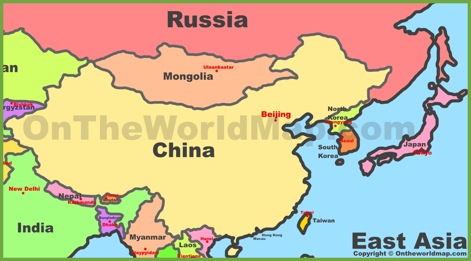 Map Of East Aisa Asia Maps | Maps of Asia   OnTheWorldMap.com