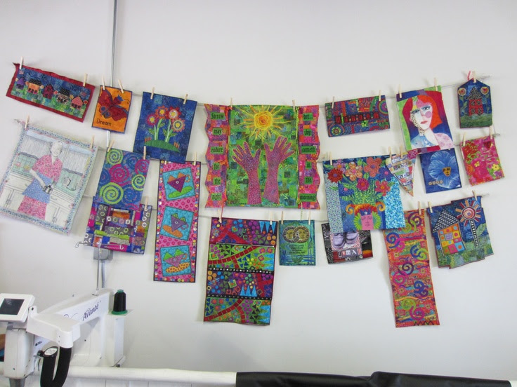 laundry line to hang art quilts in my studio