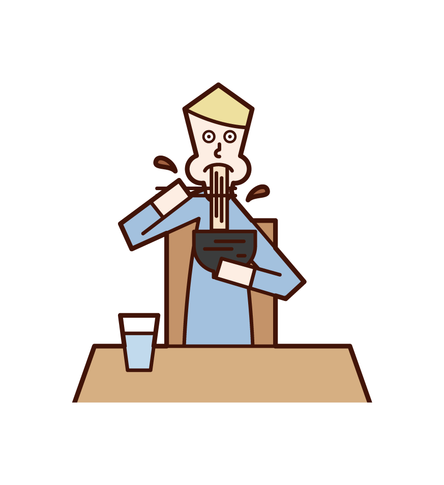 ラーメンを食べる人 男性 のイラスト フリーイラスト素材 Kukukeke ククケケ