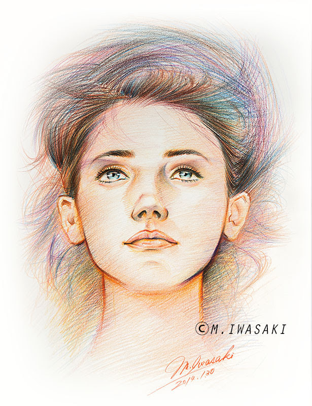 色鉛筆 顔イラスト1 岩崎政志のイラスト 写真日記