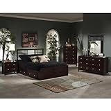Tiburon Kona Storage Bedroom Set - Queen Bed, Nightstand, Chest, Dresser and Mirror