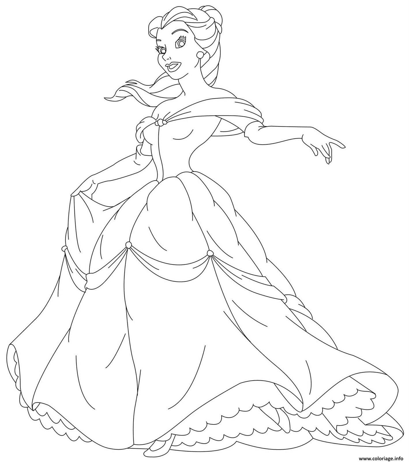 Coloriage Belle Et La Bete Princesse 7 Dessin   Imprimer